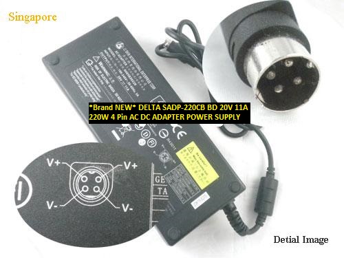 *Brand NEW* DELTA SADP-220CB BD 20V 11A 220W 4 Pin AC DC ADAPTER POWER SUPPLY